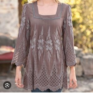 Sundance Juliana embroidered top tunic M